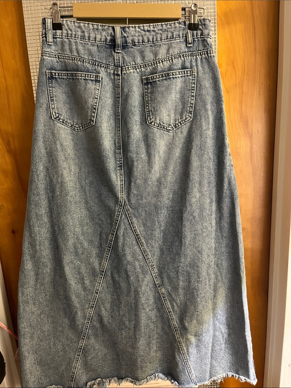 Light Blue Denim Maxi Skirt - Casual High-Waist A-Line - Picture 7 of 7